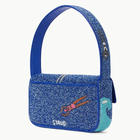 STAUD 🏊🏽‍♀️ Tommy Beaded Bag in Blue Swimmers - Picture 12 of 13